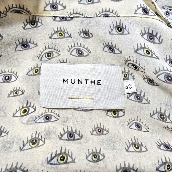 MUNTHE SAKS FIFTH AVENUE THIRD EYE NOVELTY Shirt Dress TUNIC BUTTON FRONT - Picture 8 of 10